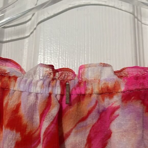 Misa Isella Maldive Marble Off the Shoulder Ruffle Tiers Mini Dress Size Small - Picture 8 of 10